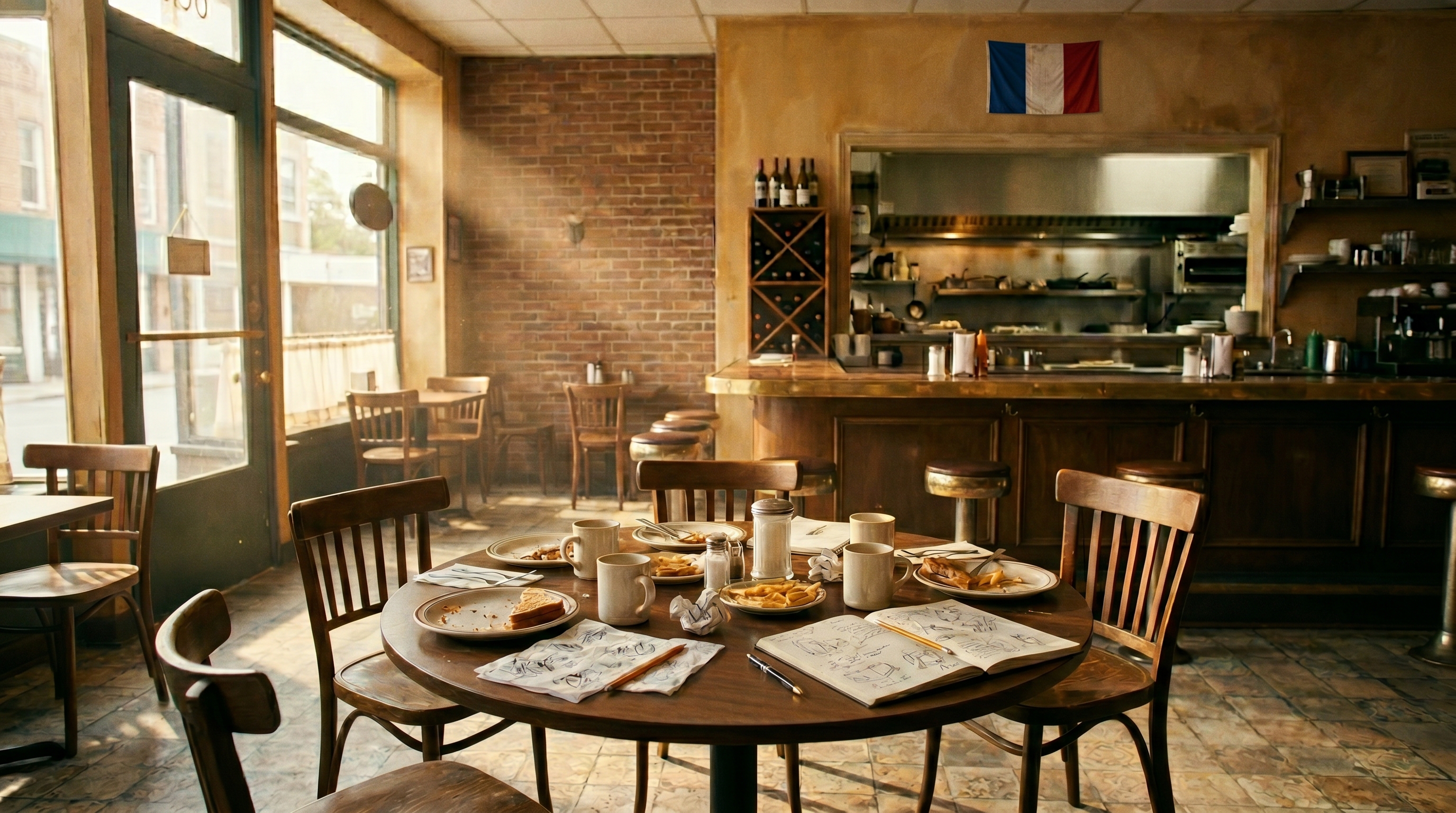 The table for four at Hidden City Café